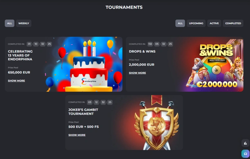 casinobello tournaments page